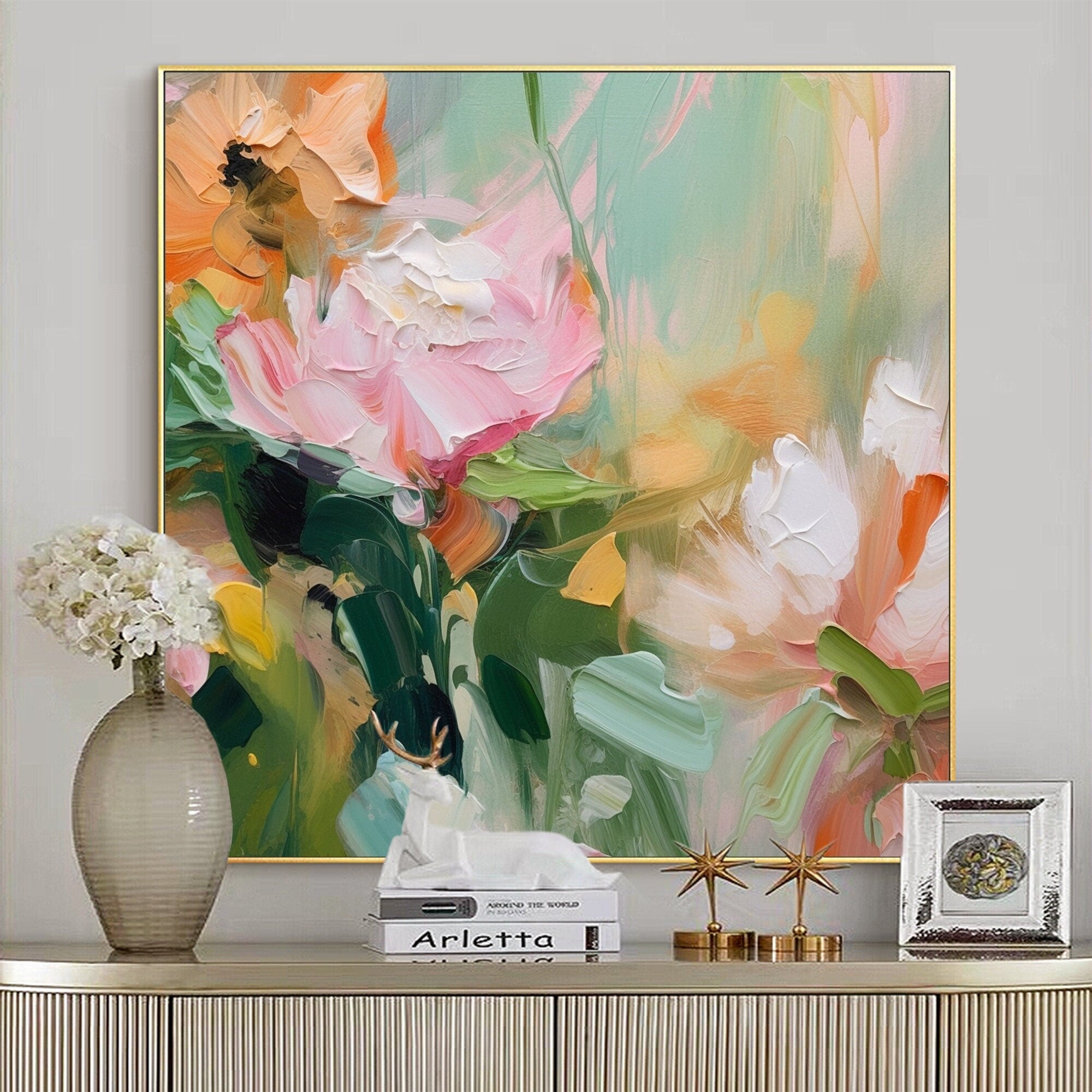 Large Floral Abstract Wall Art for Home Decor #FT 013