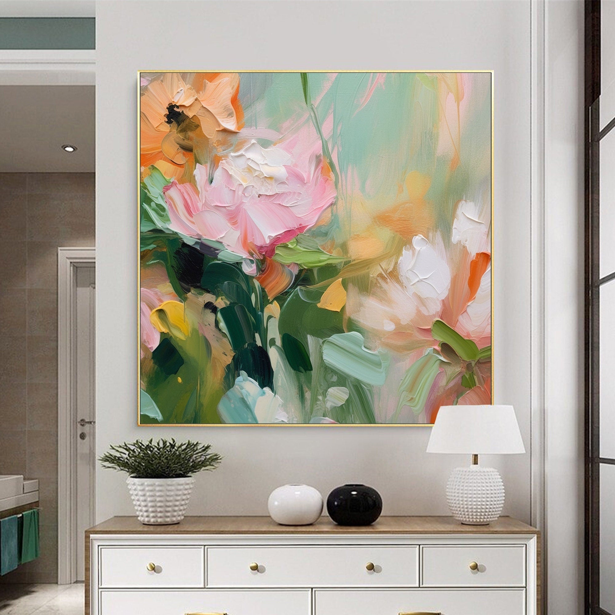 Large Floral Abstract Wall Art for Home Decor #FT 013