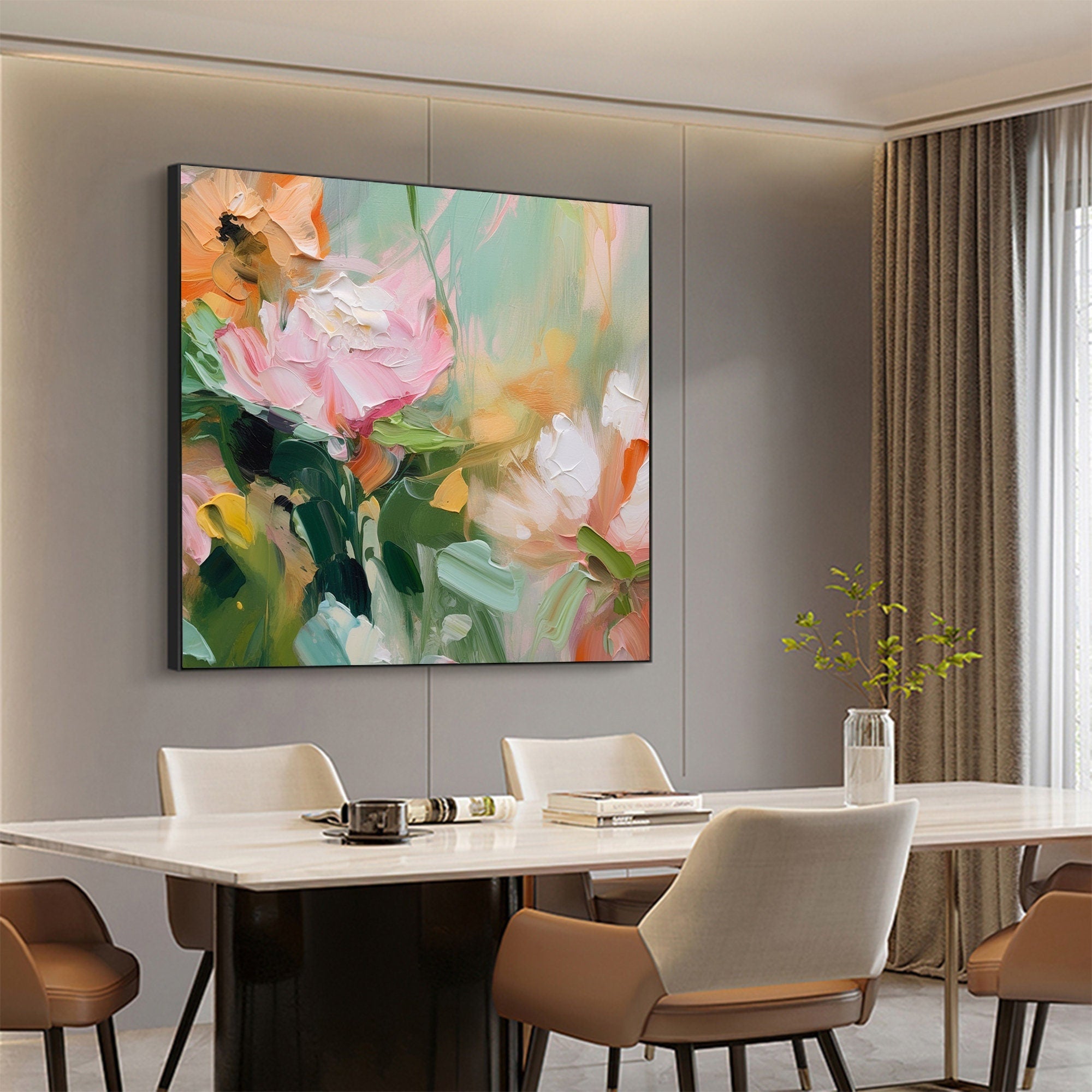 Large Floral Abstract Wall Art for Home Decor #FT 013