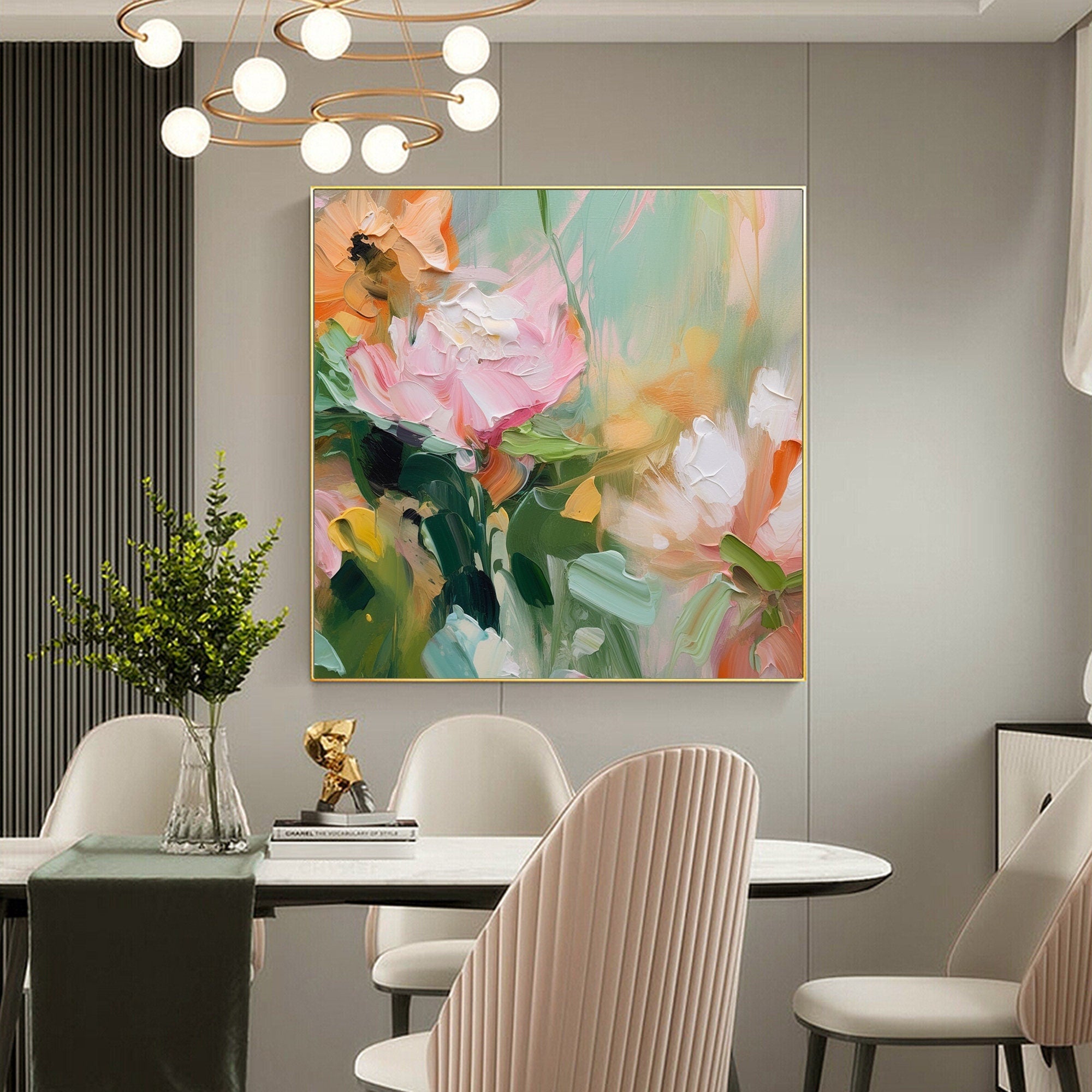 Large Floral Abstract Wall Art for Home Decor #FT 013