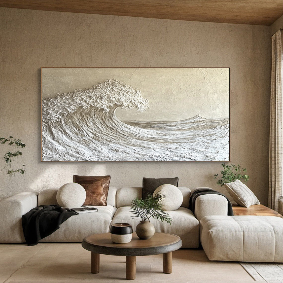 Textured Ocean Wave Art 3D Oil Painting for Modern Living Rooms #BBM 029