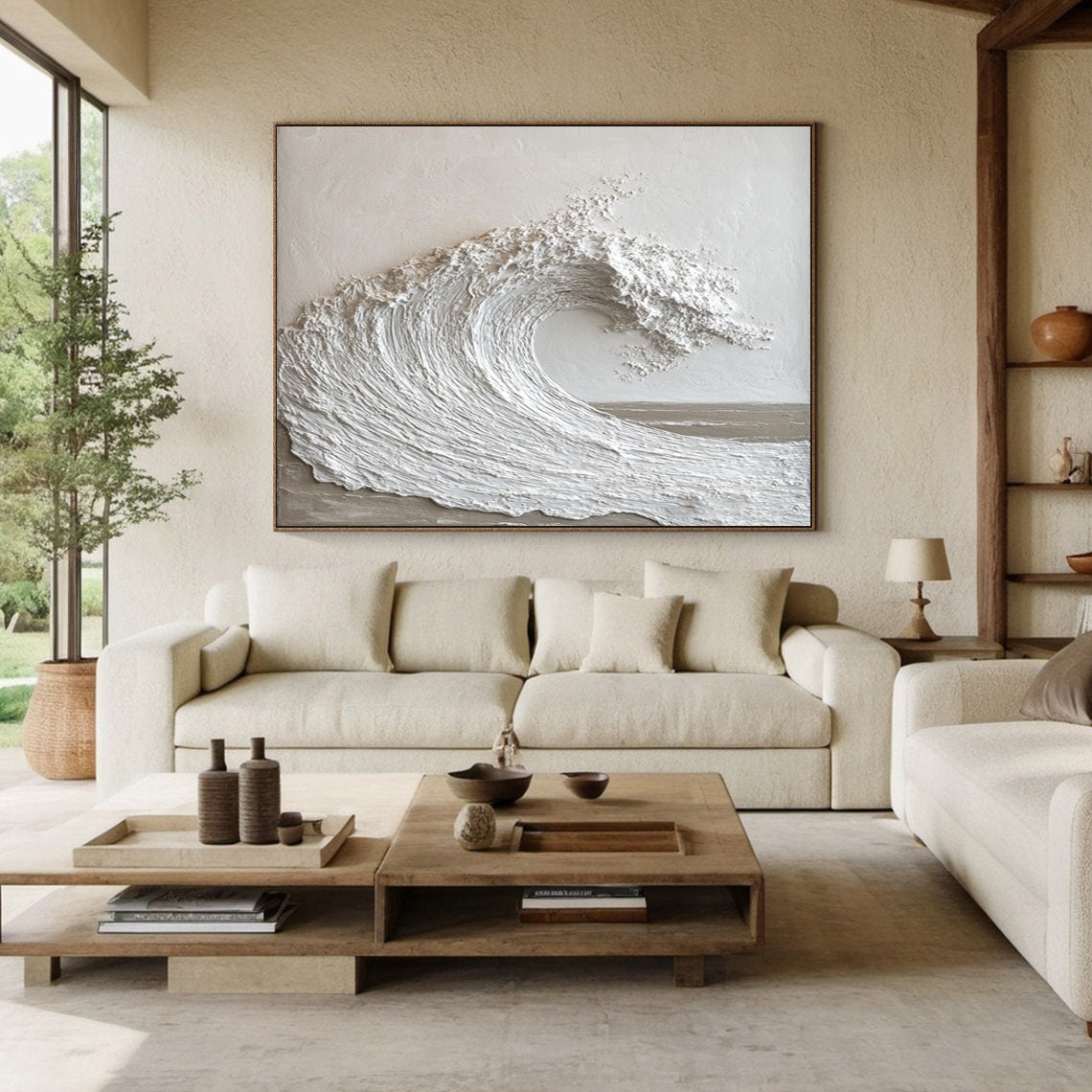 Textured Ocean Wave Art 3D Oil Painting for Modern Living Rooms #BBM 028