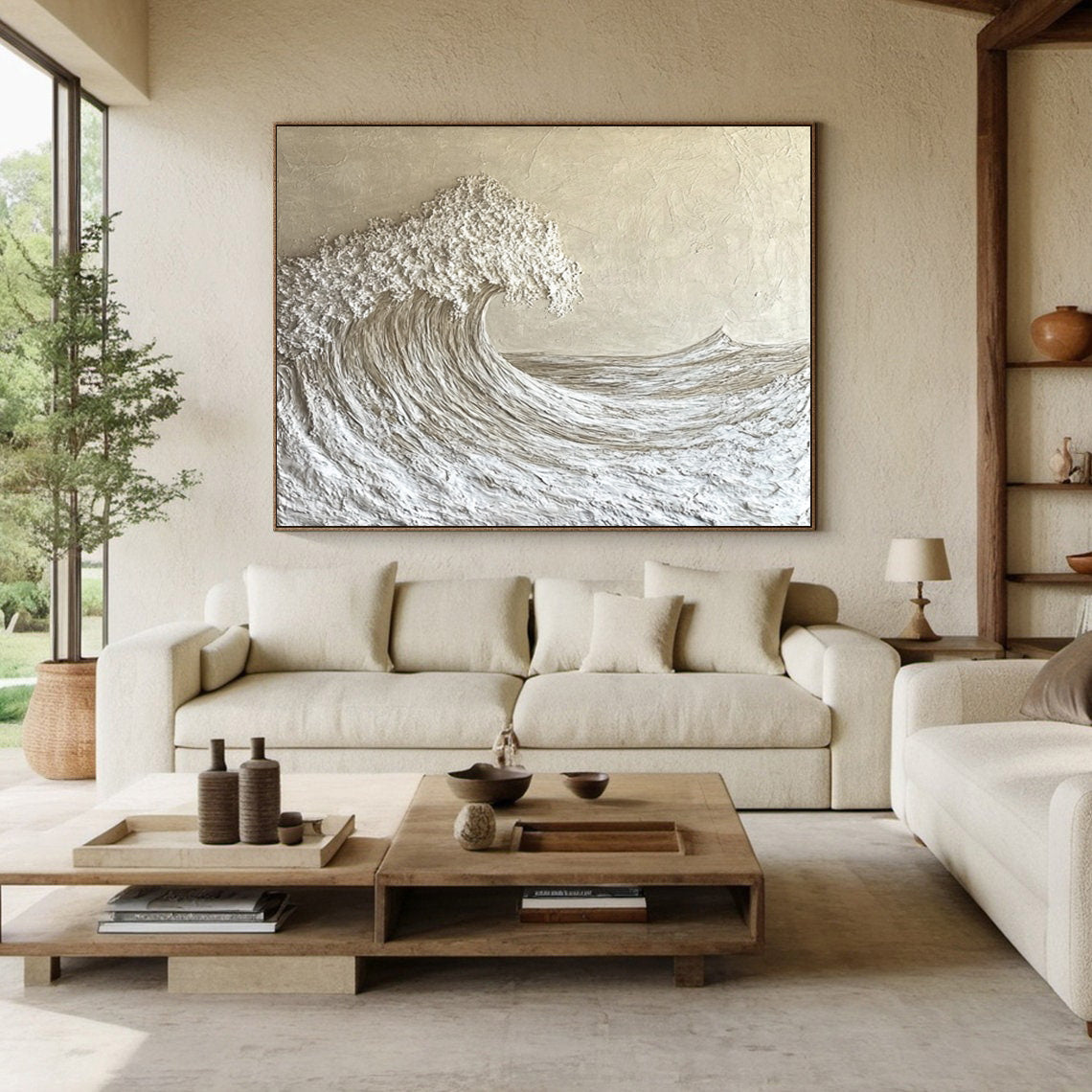 Textured Ocean Wave Art 3D Oil Painting for Modern Living Rooms #BBM 029