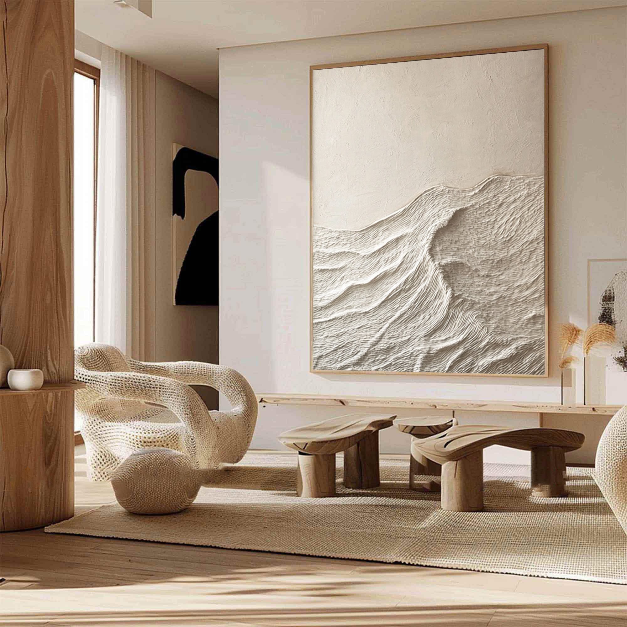 Minimalist White Mountain Art For Home Decor #BBM 040