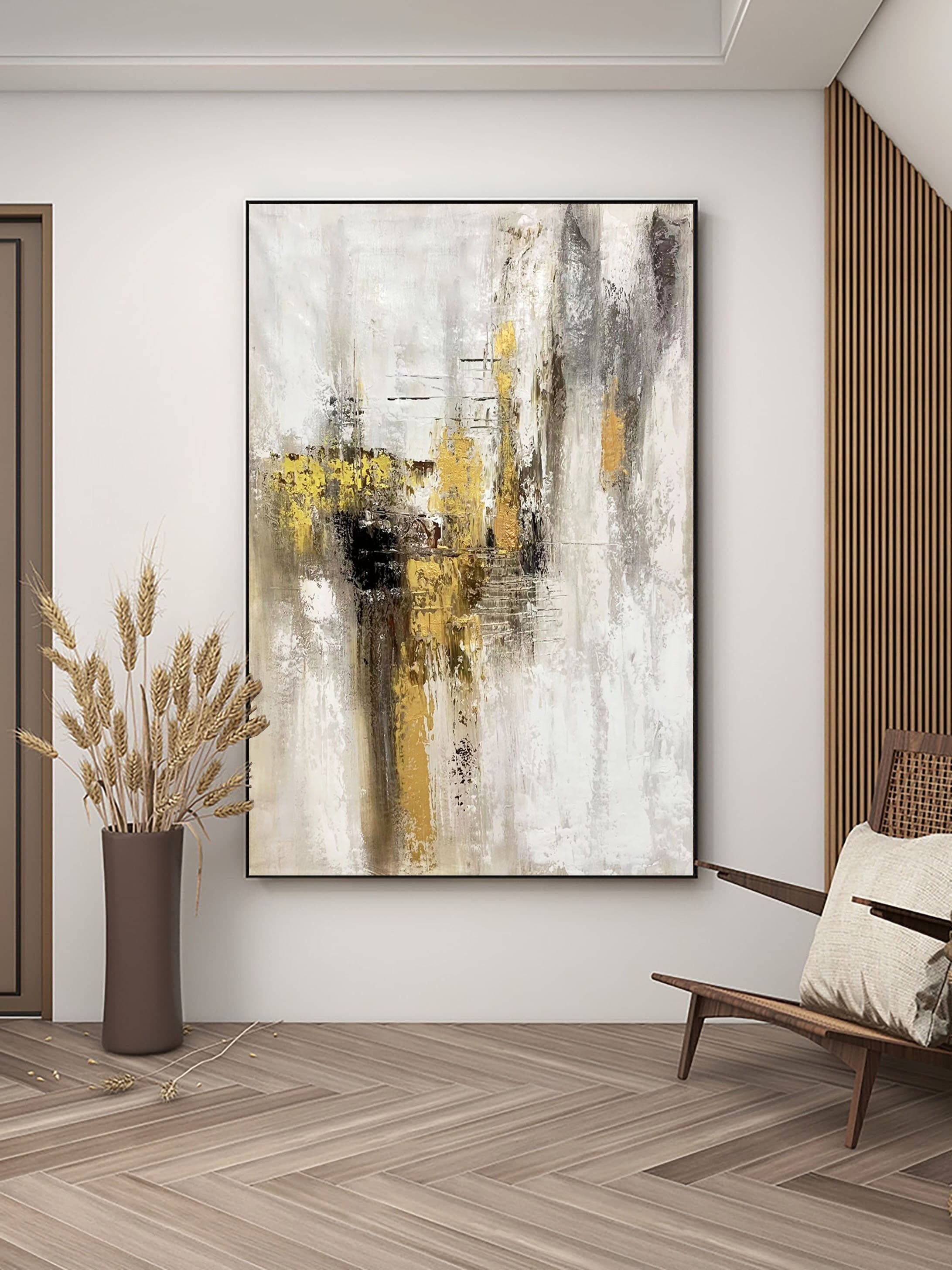 Neutral Abstract Art Oil Painting for Room Decor #BBA 019