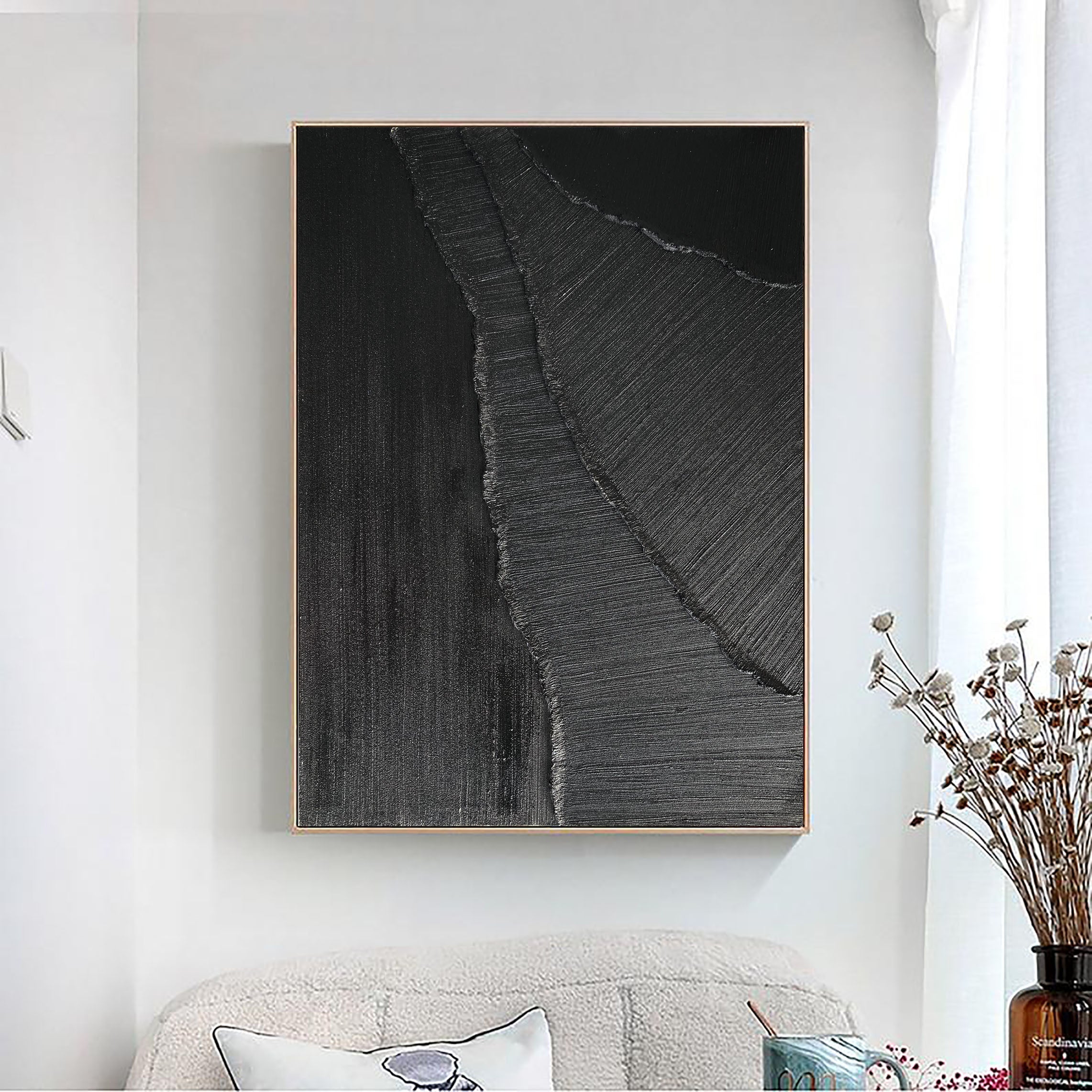 Black Minimalist Abstract Painting #AVG 002